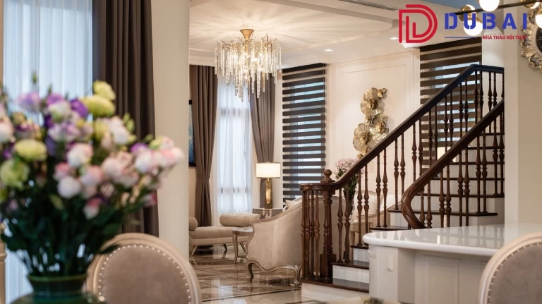 thi công nội thất biệt thự tân cổ điển