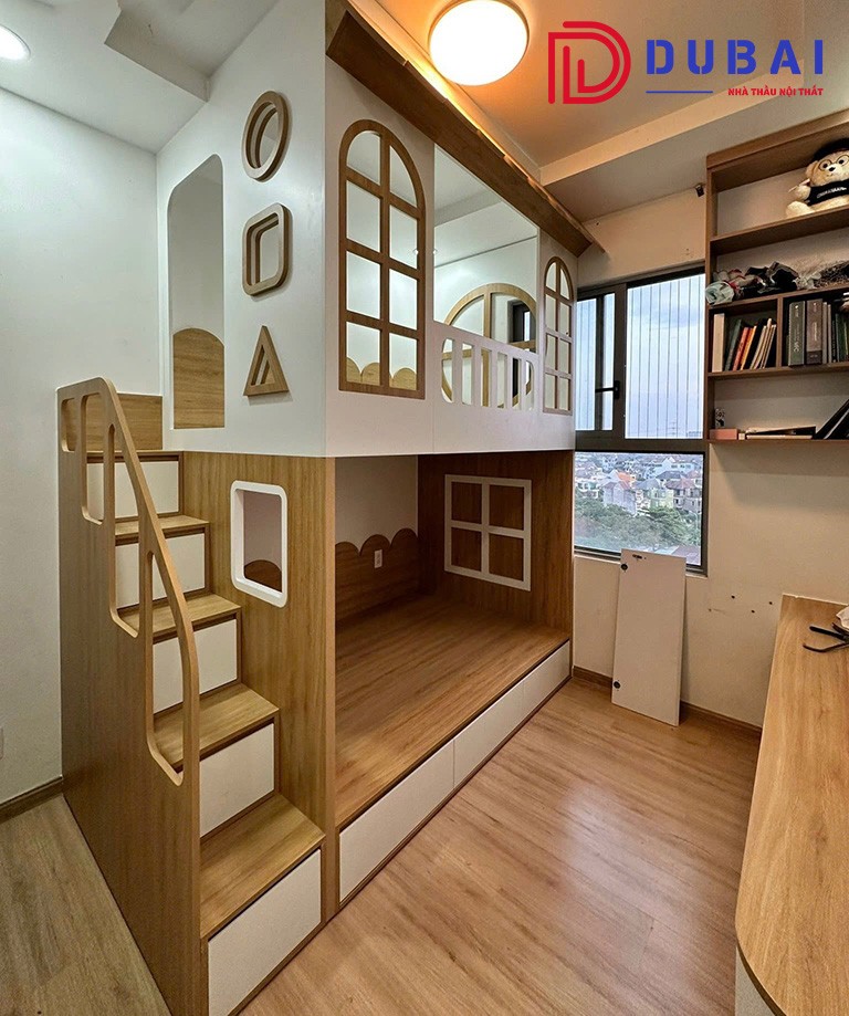 mẫu giường tầng trẻ em cho căn hộ chung cư