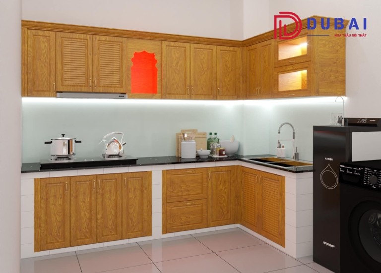 bàn thờ ông táo trên tủ bếp