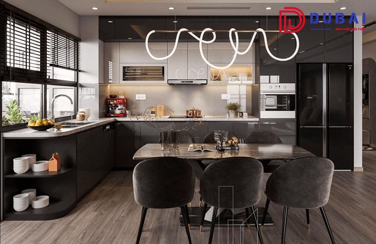 mẫu tủ bếp gỗ đẹp chữ l