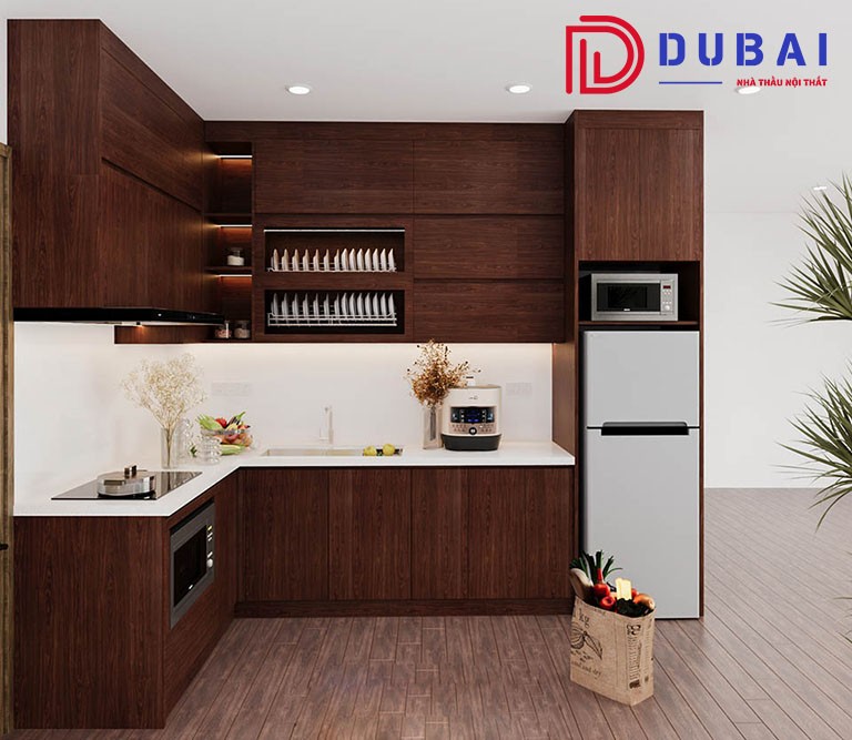 mẫu tủ bếp gỗ đẹp chữ l