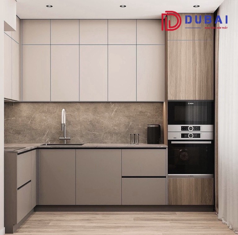 mẫu tủ bếp gỗ đẹp chữ l
