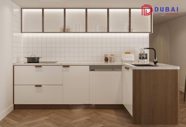 mẫu tủ bếp gỗ chữ l đẹp