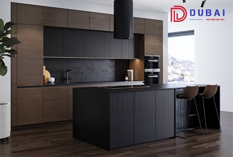 mẫu tủ bếp gỗ đẹp chữ l