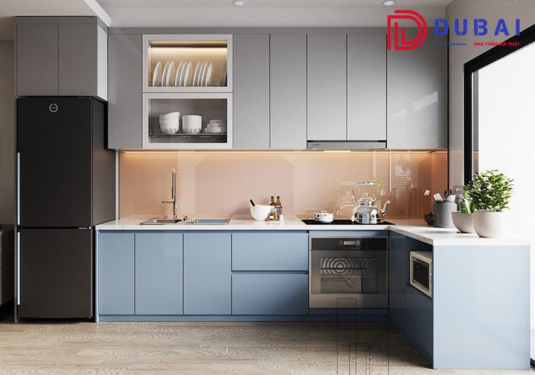 mẫu tủ bếp gỗ đẹp chữ l
