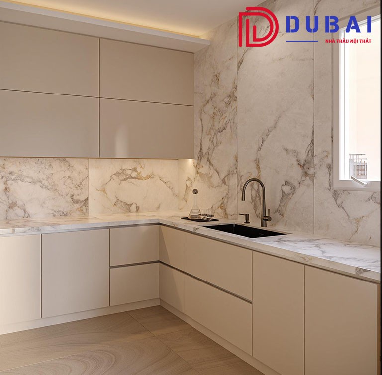 mẫu tủ bếp gỗ đẹp chữ l