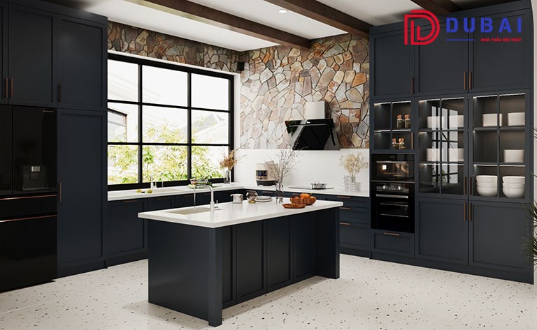 mẫu tủ bếp gỗ đẹp chữ l