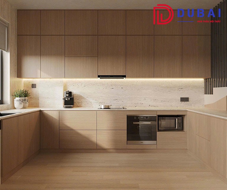 mẫu tủ bếp kịch trần