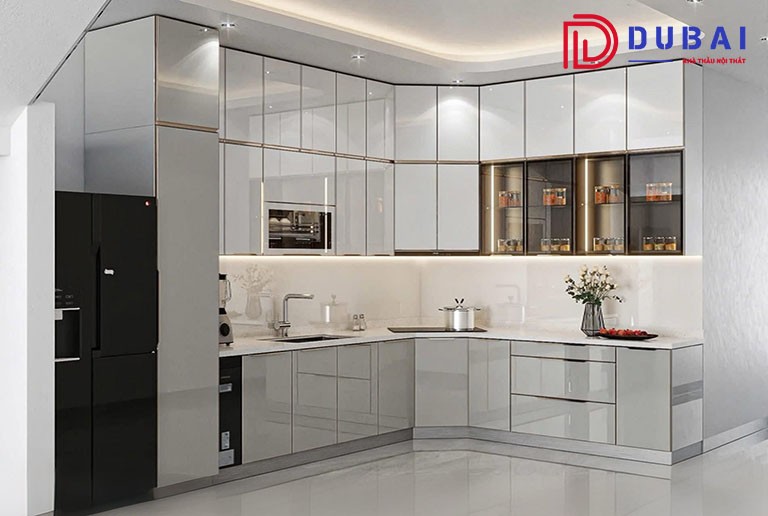 mẫu tủ bếp kịch trần