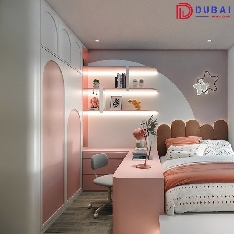 mẫu phòng ngủ cho bé gái 10 tuổi