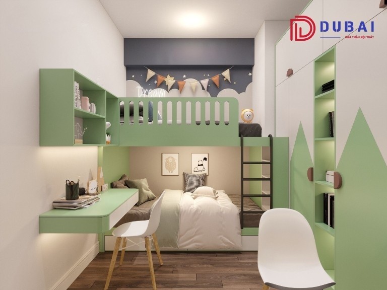 phòng ngủ đôi cho bé trai và bé gái