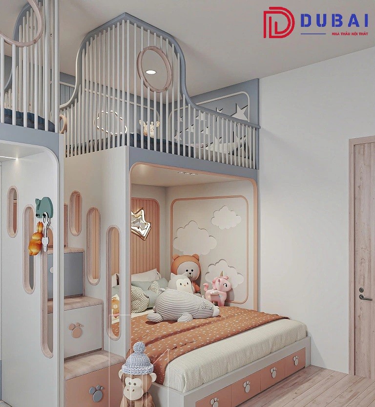 phòng ngủ đôi cho bé trai và bé gái