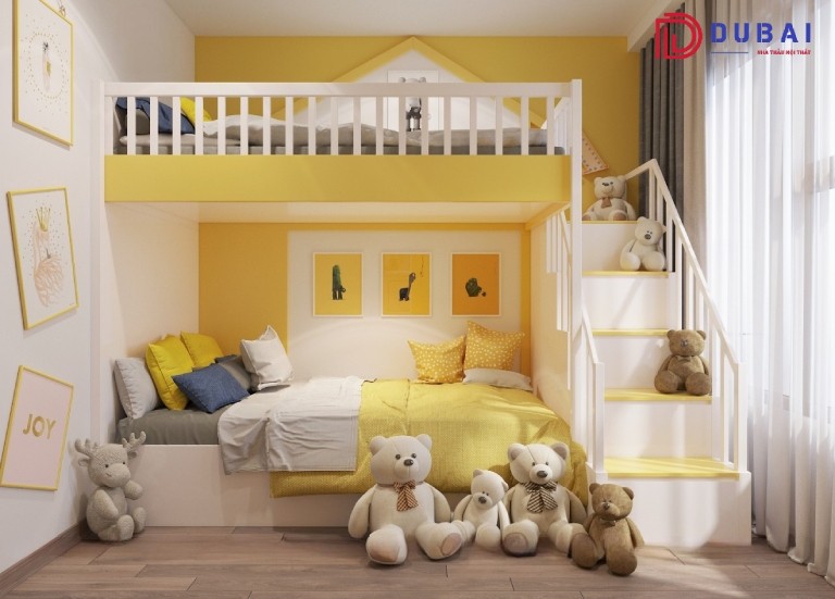 thiết kế phòng ngủ cho 3 bé