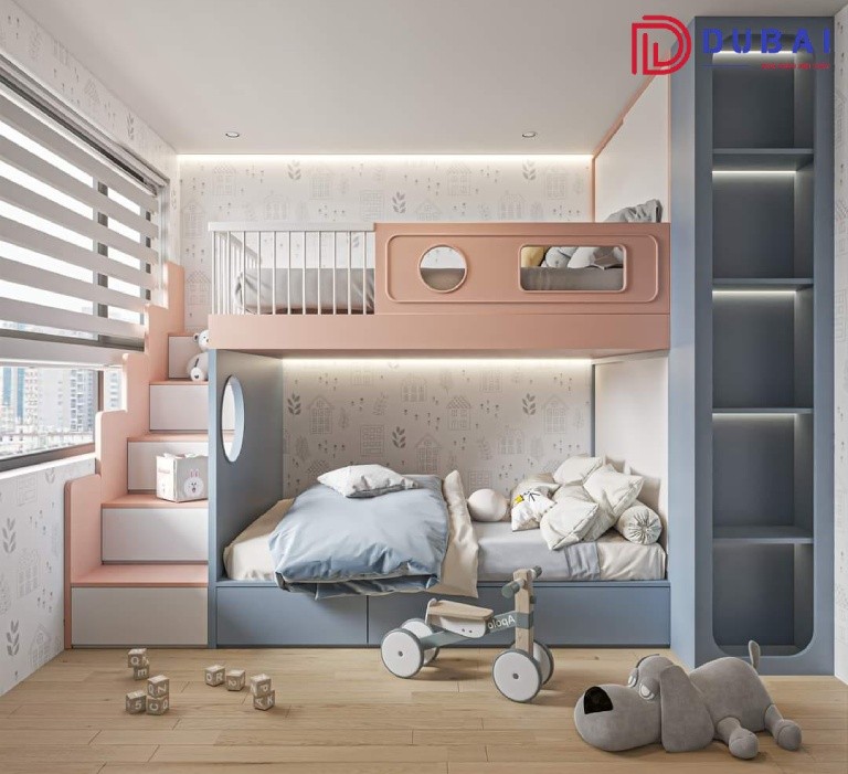 thiết kế phòng ngủ cho 3 bé