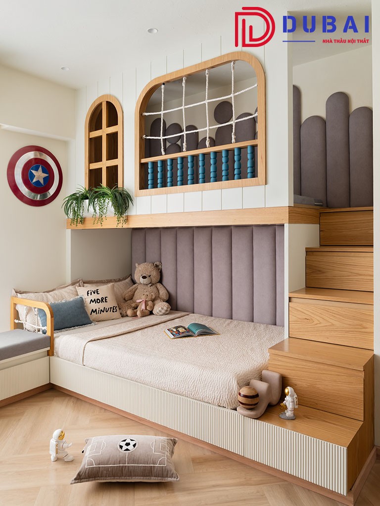 thiết kế phòng ngủ cho 3 bé