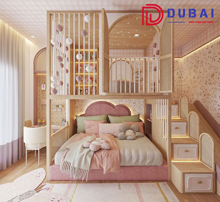 thiết kế phòng ngủ cho bé gái