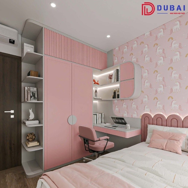 thiết kế phòng ngủ cho bé gái