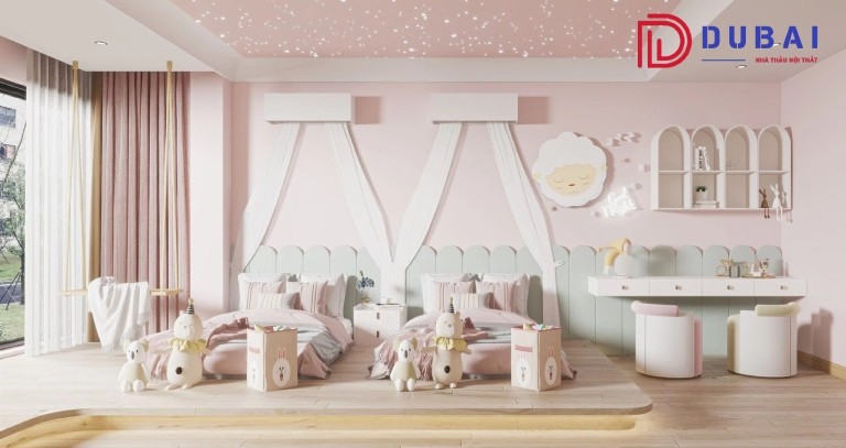 thiết kế phòng ngủ cho bé gái
