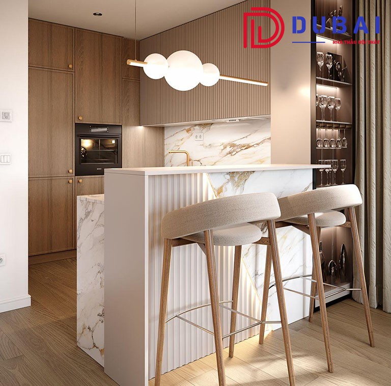 tủ bếp có quầy bar