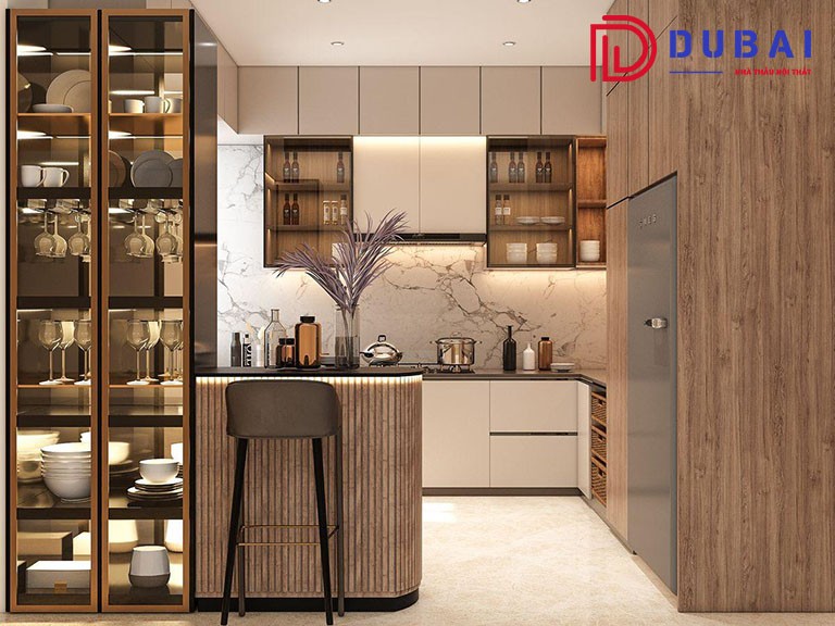 tủ bếp có quầy bar