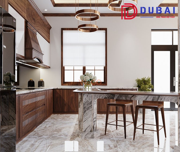 tủ bếp có quầy bar
