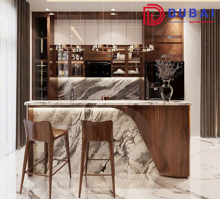 tủ bếp có quầy bar