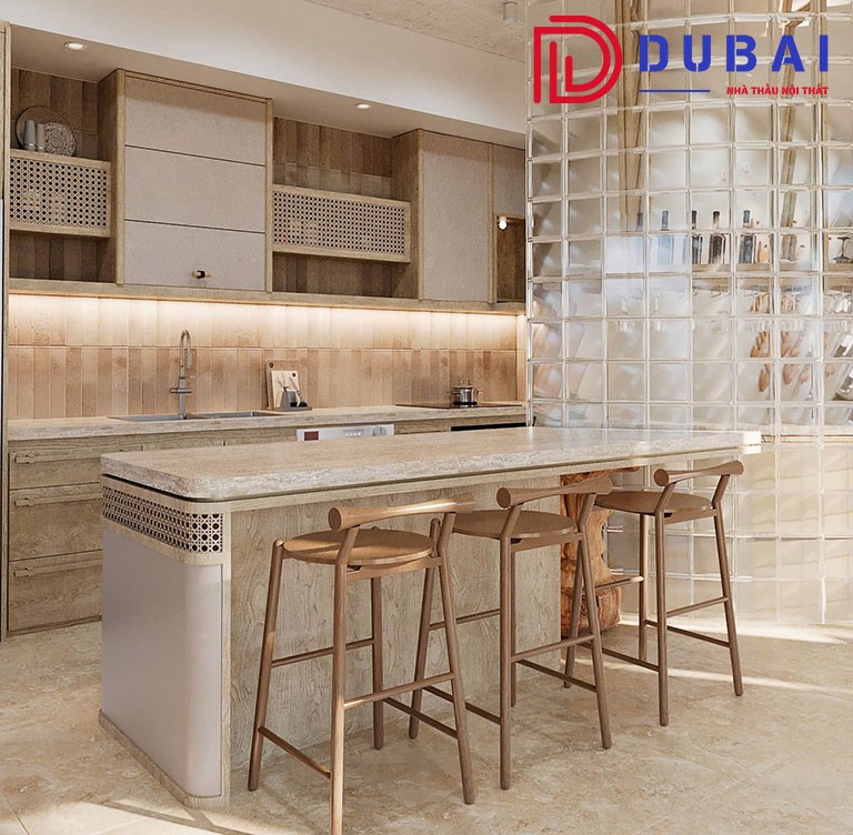 tủ bếp có quầy bar
