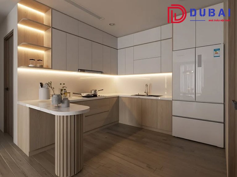 tủ bếp có quầy bar