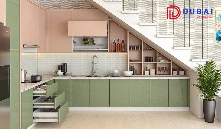 tủ bếp dưới gầm cầu thang