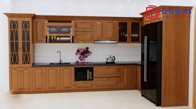 tủ bếp gỗ gõ đỏ