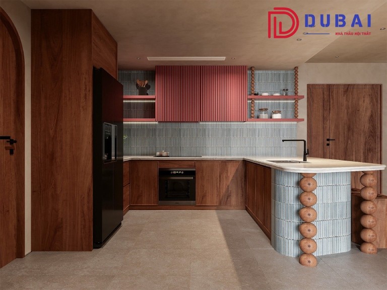 Tủ Bếp Gỗ Sồi Mỹ