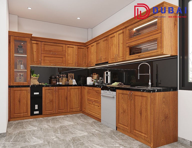 Tủ Bếp Gỗ Sồi Mỹ