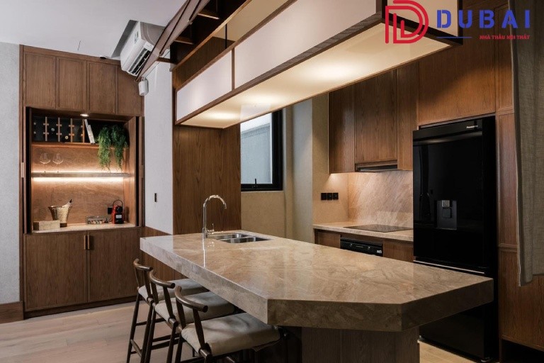 Tủ Bếp Gỗ Sồi Mỹ