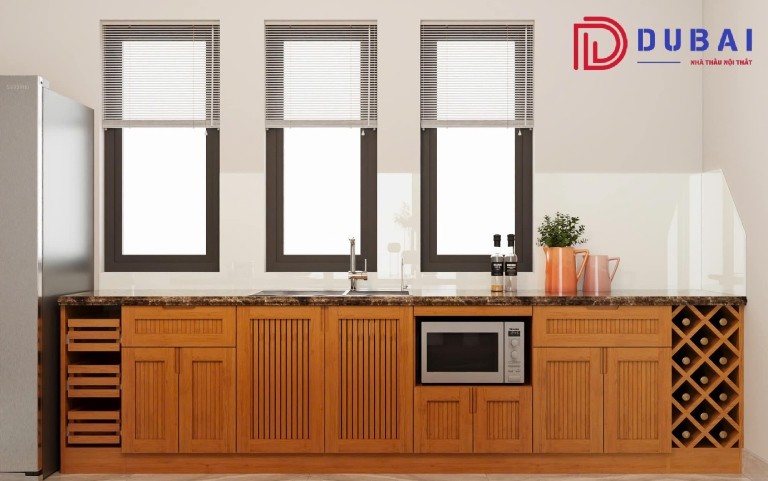 Tủ Bếp Gỗ Sồi Mỹ