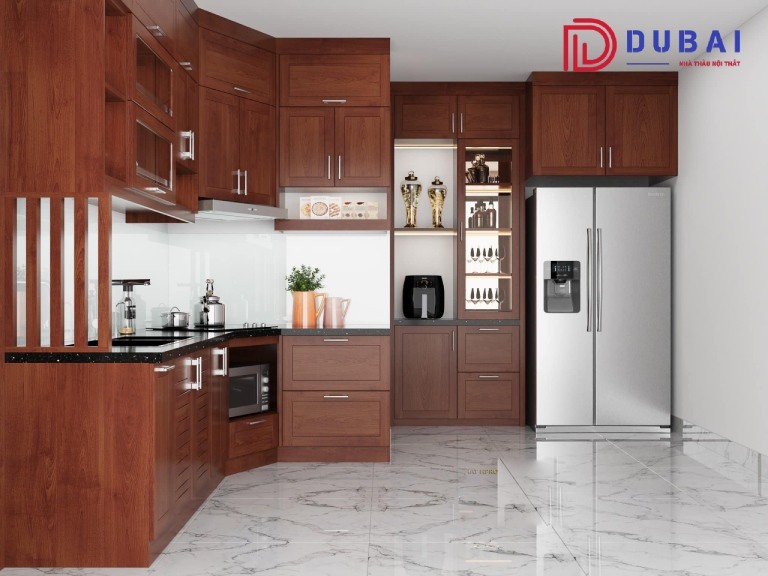 Tủ Bếp Gỗ Sồi Mỹ