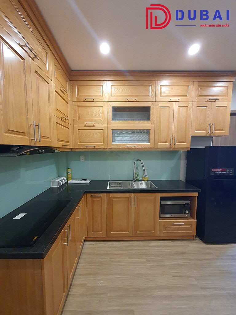 tủ bếp gỗ sồi nga