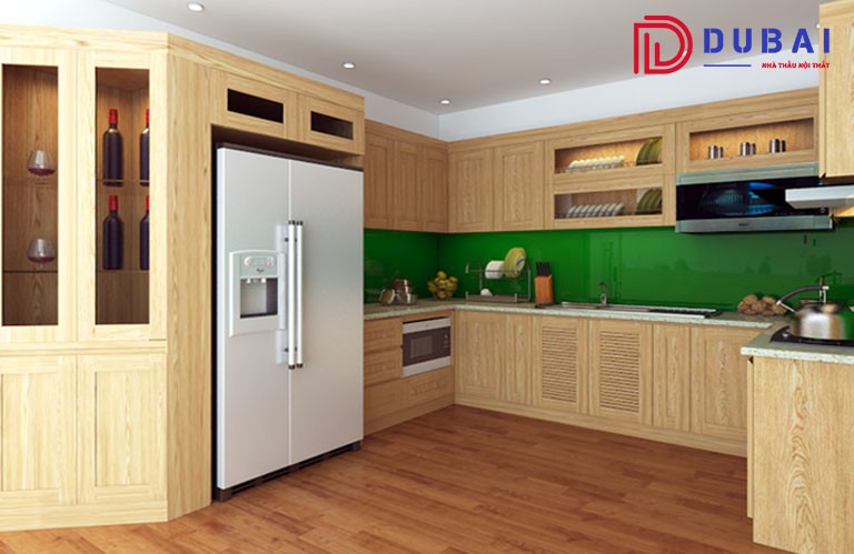 tủ bếp gỗ sồi nga