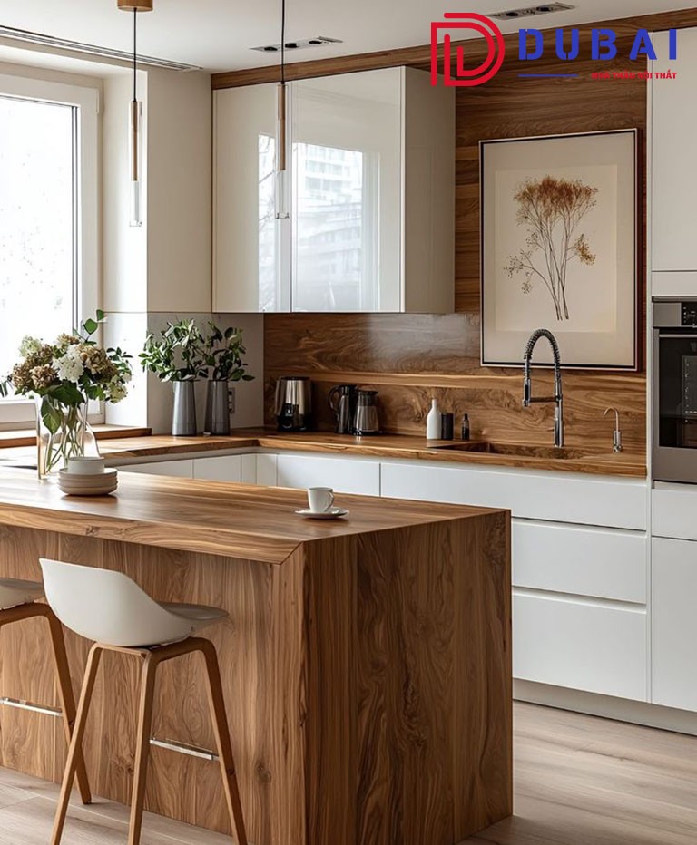 tủ bếp gỗ tự nhiên
