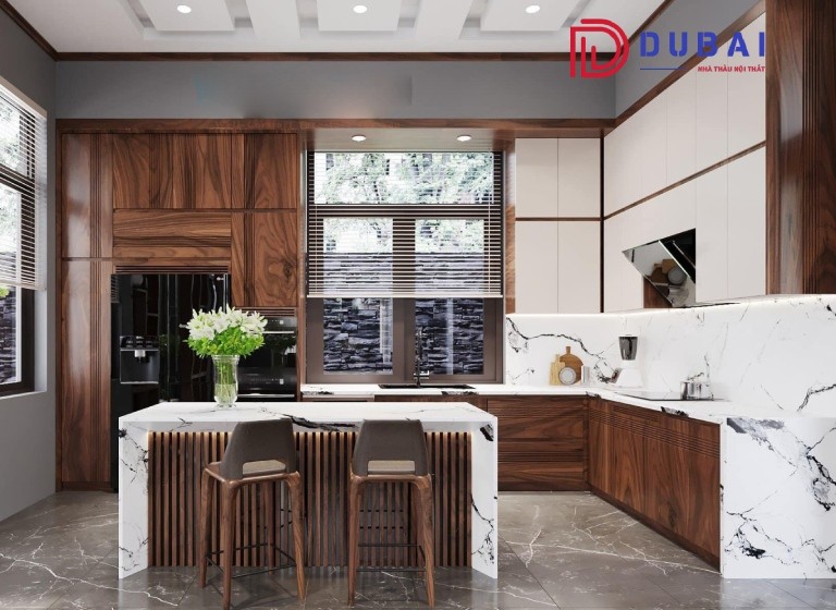 tủ bếp gỗ tự nhiên