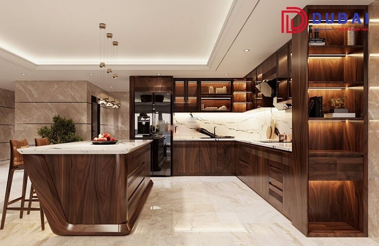 tủ bếp gỗ tự nhiên