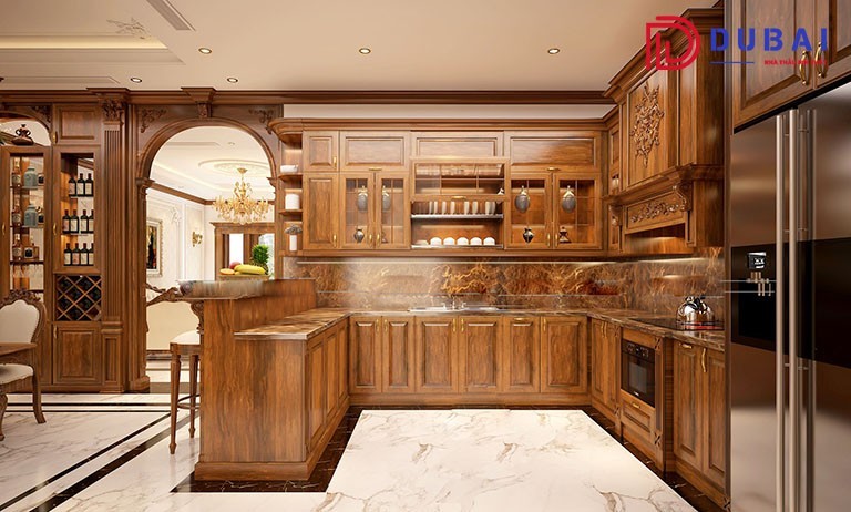 tủ bếp gỗ tự nhiên