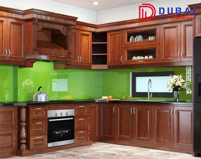 tủ bếp gỗ xoan đào