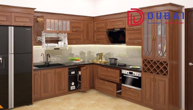 tủ bếp gỗ xoan đào
