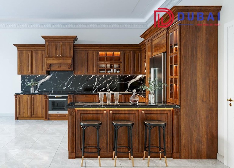 tủ bếp gỗ xoan đào