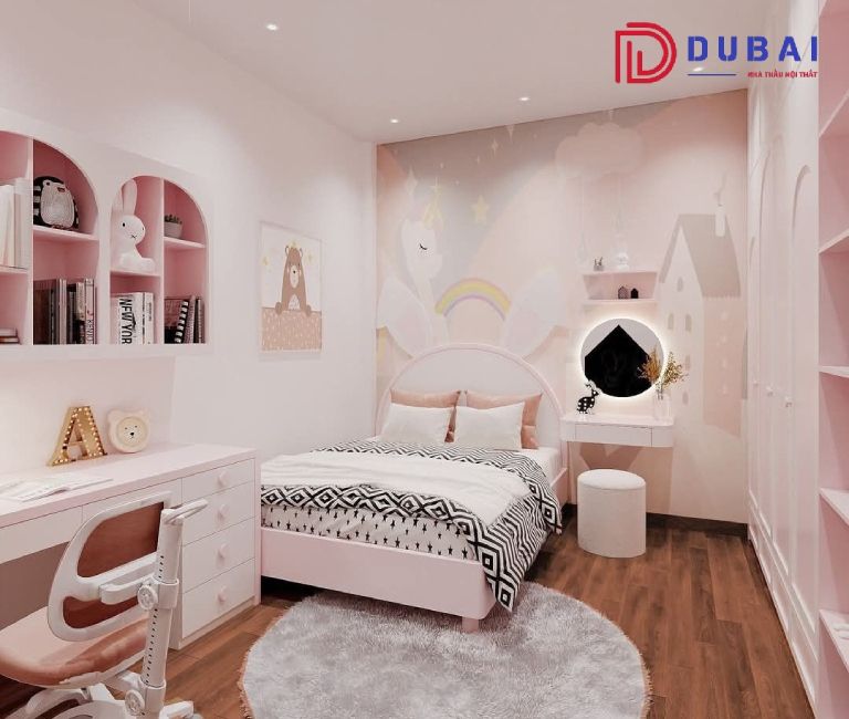 phòng ngủ cho bé gái 7 tuổi