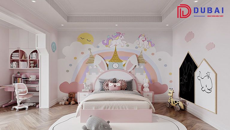 phòng ngủ cho bé gái 8 tuổi