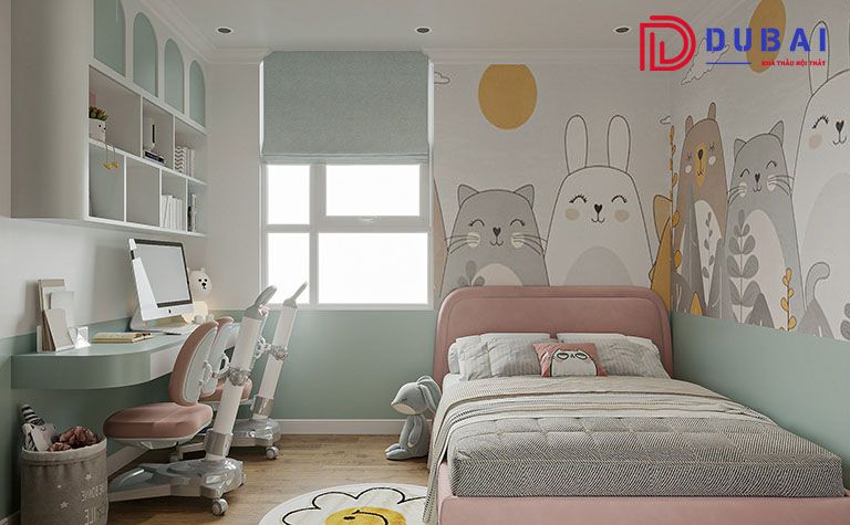 phòng ngủ cho bé gái 8 tuổi