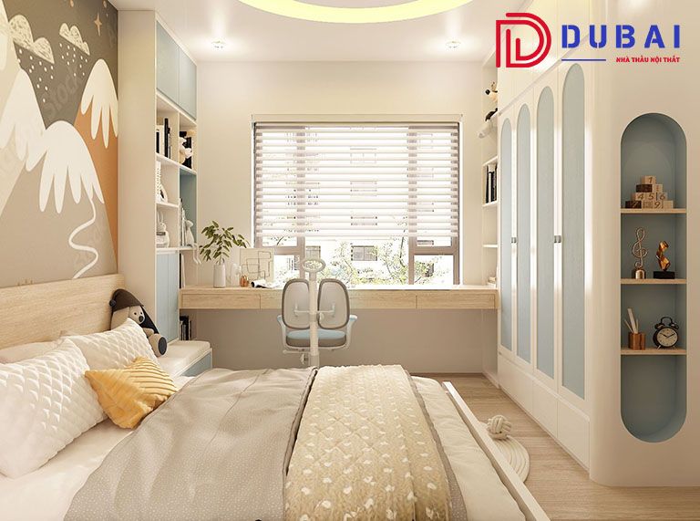 phòng ngủ cho bé gái 8 tuổi