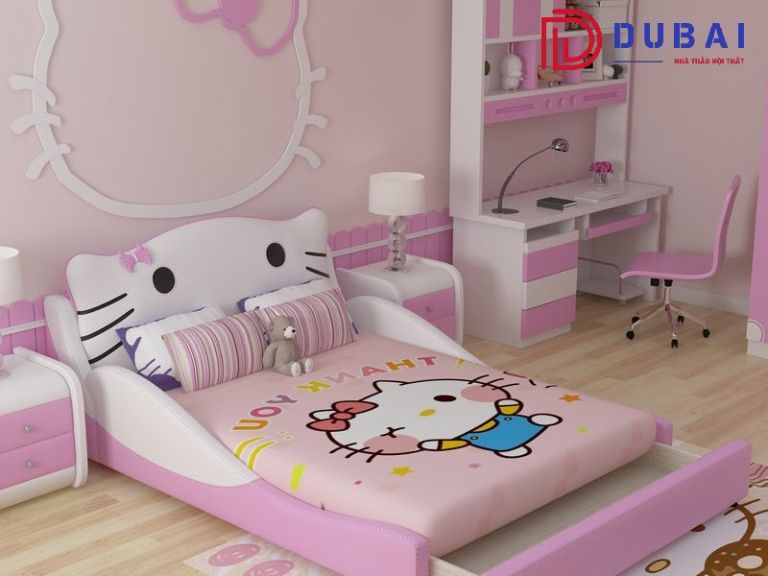 phòng ngủ cho bé gái hello kitty