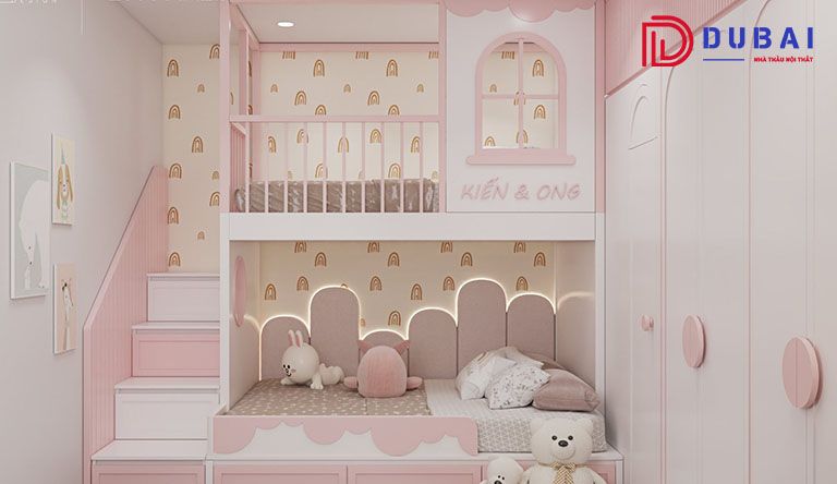 phòng ngủ cho bé gái sinh đôi